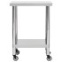 Mesa de trabajo para cocina con ruedas acero inox 60x30x85