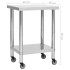 Mesa de trabajo para cocina con ruedas acero inox 60x30x85