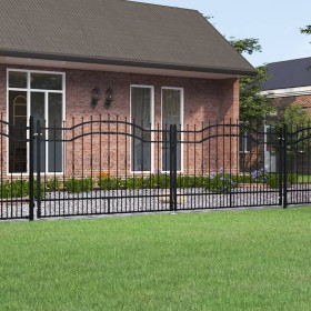 Puerta de valla punta lanza acero recubierto negro 406x173