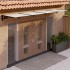Marquesina puerta policarbonato negro y transparente 396x90