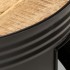 Mesa de centro madera maciza de mango rugosa negra 68x68x36