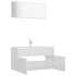 Juego de muebles de baño madera de ingeniería blanco