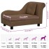 Sofá para perros con almohada marrón felpa 83x44x44