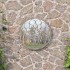 Espejo de jardín redondo hierro arena uso exterior 60x3