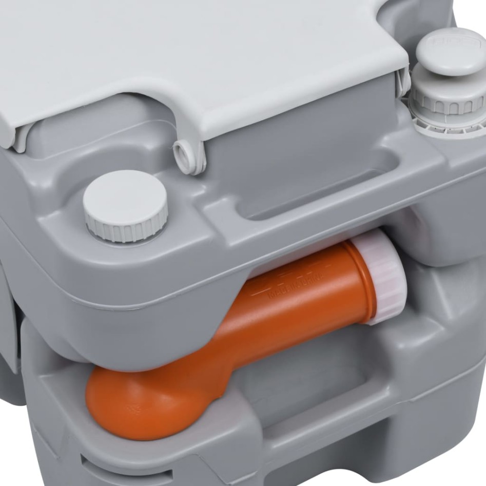 Inodoro portátil para camping gris 20 + 10