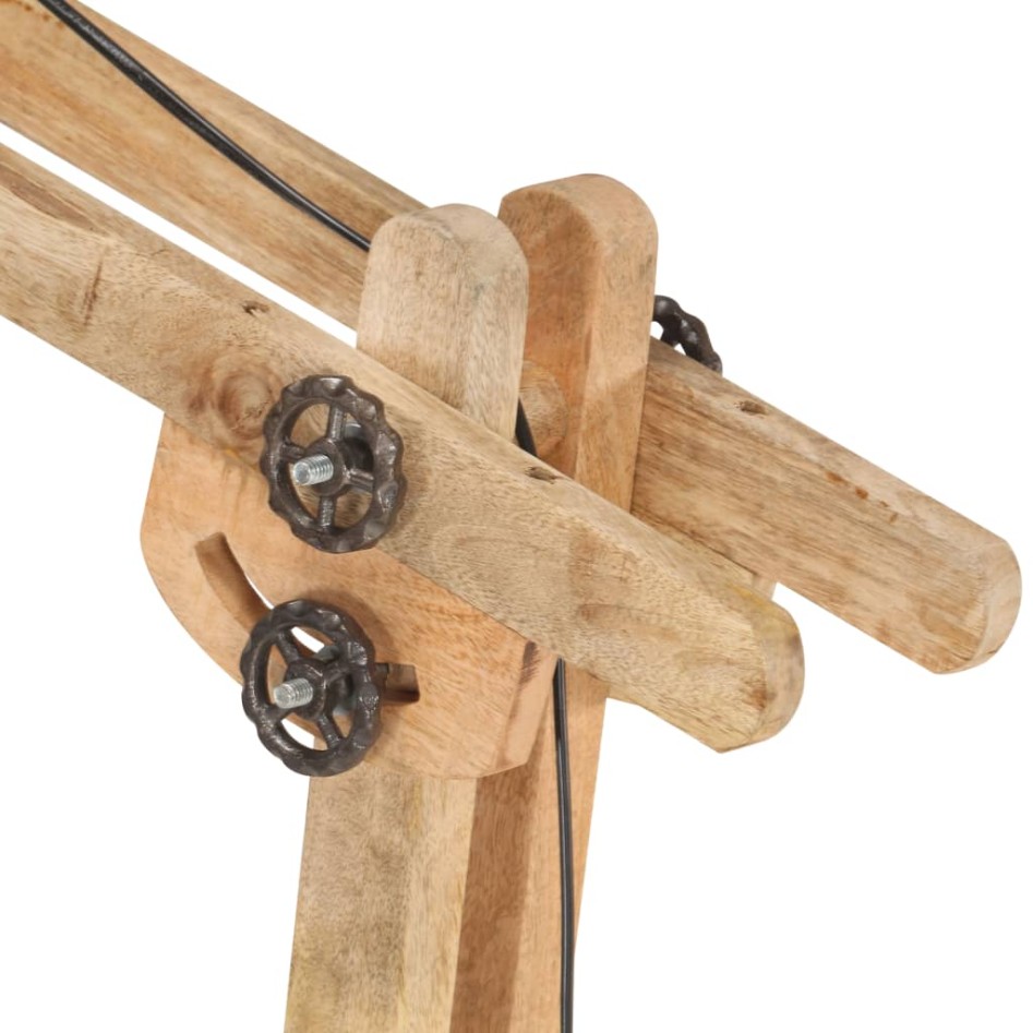 Lámpara de pie madera maciza de mango blanca