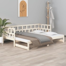 Sofá cama extraíble madera maciza de pino 2x(90x200)