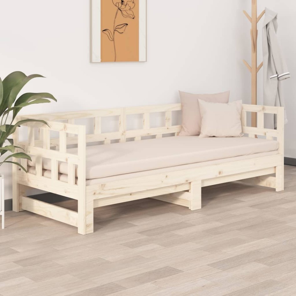 Sofá cama extraíble madera maciza de pino 2x(90x200)