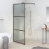 Mampara de ducha accesible vidrio ESG oscuro negro 90x195