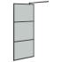 Mampara de ducha accesible vidrio ESG oscuro negro 90x195