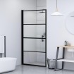 Puerta de ducha vidrio semiesmerilado negro 100x178 cm