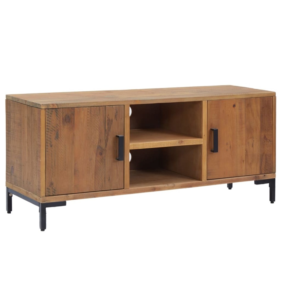 Mueble para TV madera maciza de pino marrón 110x35x48