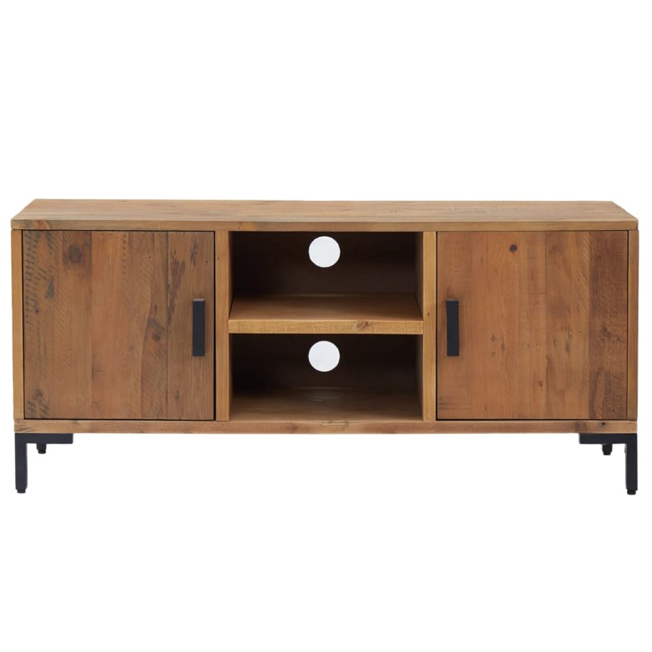 Mueble para TV madera maciza de pino marrón 110x35x48