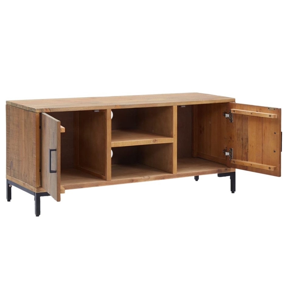 Mueble para TV madera maciza de pino marrón 110x35x48