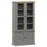 Armario con vitrina VIGO madera maciza pino gris 85x35x170