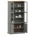 Armario con vitrina VIGO madera maciza pino gris 85x35x170