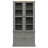 Armario con vitrina VIGO madera maciza pino gris 85x35x170
