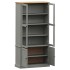 Armario con vitrina VIGO madera maciza pino gris 85x35x170