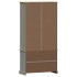 Armario con vitrina VIGO madera maciza pino gris 85x35x170