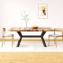 Mesa de comedor madera maciza reciclada y acero cruzado 180