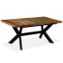 Mesa de comedor madera maciza reciclada y acero cruzado 180