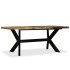 Mesa de comedor madera maciza reciclada y acero cruzado 180