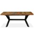 Mesa de comedor madera maciza reciclada y acero cruzado 180