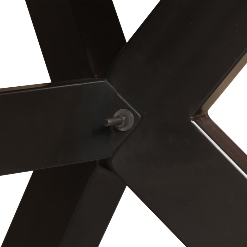 Mesa de comedor madera maciza reciclada y acero cruzado 180