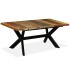 Mesa de comedor madera maciza reciclada y acero cruzado 180