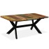 Mesa de comedor madera maciza reciclada y acero cruzado 180