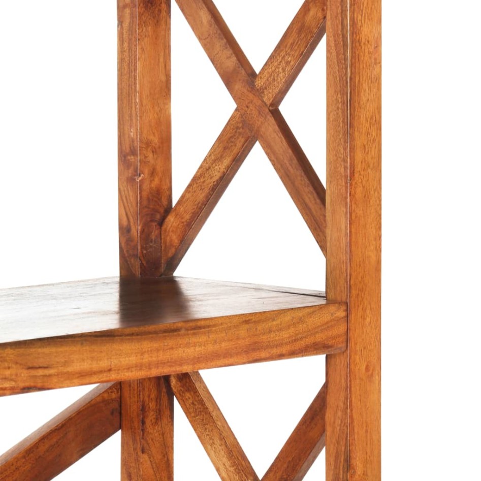 Estantería de madera maciza acacia acabado miel 100x30x180