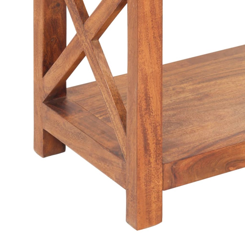 Estantería de madera maciza acacia acabado miel 100x30x180