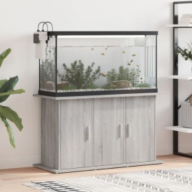 Soporte para acuario madera ingeniería gris Sonoma 101x41x58