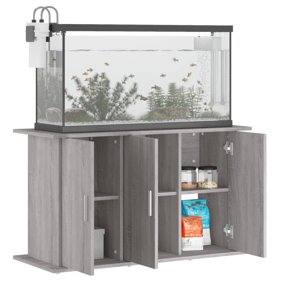 Soporte para acuario madera ingeniería gris Sonoma 101x41x58