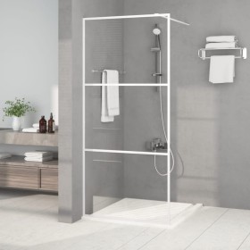 Mampara de ducha vidrio ESG transparente blanco 90x195