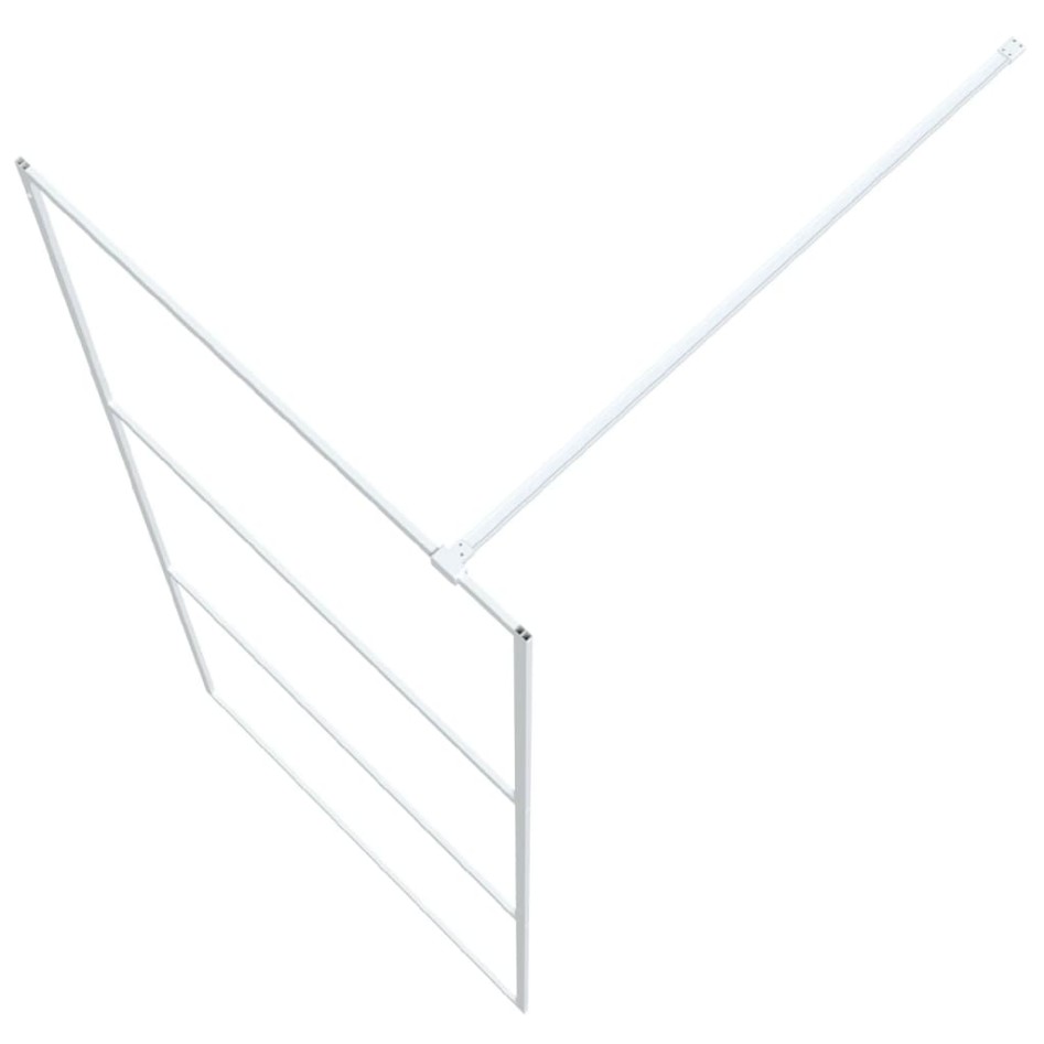 Mampara de ducha vidrio ESG transparente blanco 90x195