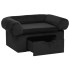 Sofá para perros con cajón felpa negro 75x50x38