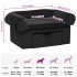 Sofá para perros con cajón felpa negro 75x50x38