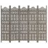 Biombo 5 paneles tallado a mano madera de mango gris 200x165