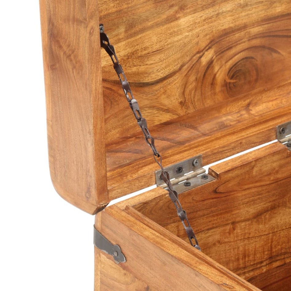 Baúl de madera maciza de acacia 40x40x40