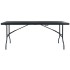 Mesa de jardín plegable imitación ratán HDPE negro 180x75x72