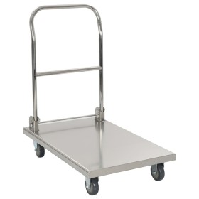 Carro portaequipajes acero inoxidable plateado 82x53x86