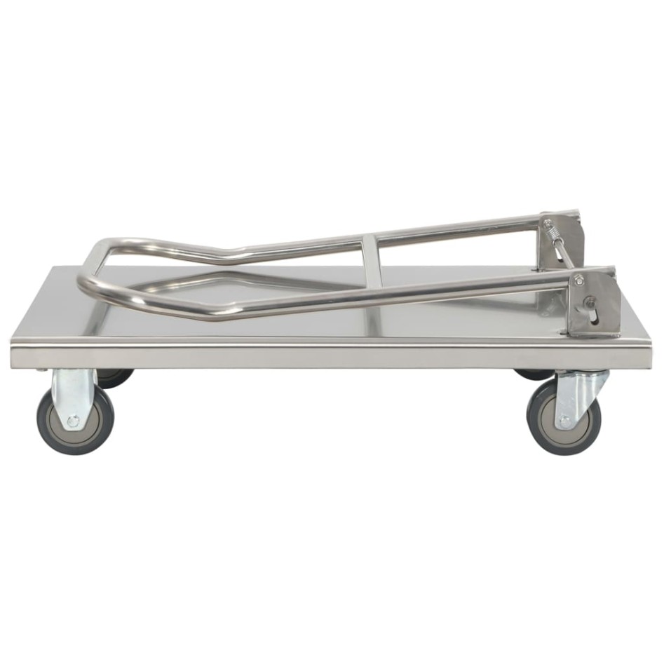 Carro portaequipajes acero inoxidable plateado 82x53x86