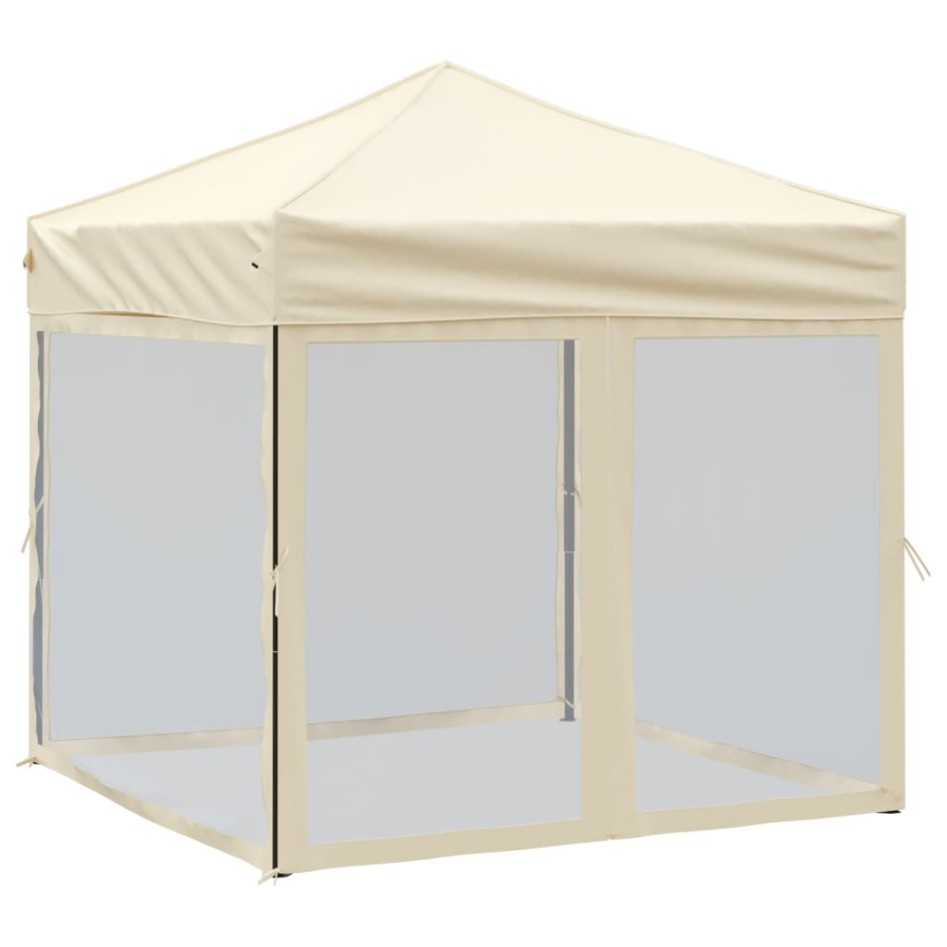 Carpa para fiestas plegable con paredes laterales crema 2x2