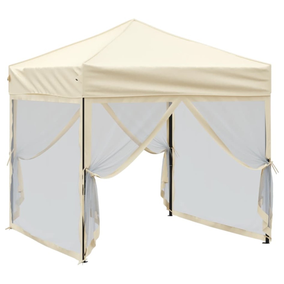 Carpa para fiestas plegable con paredes laterales crema 2x2