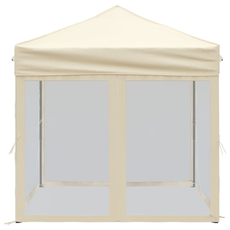 Carpa para fiestas plegable con paredes laterales crema 2x2