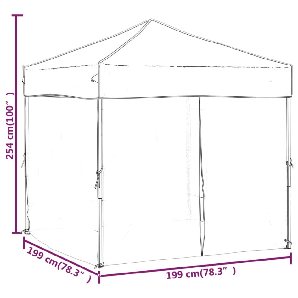 Carpa para fiestas plegable con paredes laterales crema 2x2