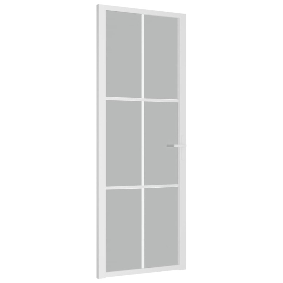 Puerta interior de vidrio y aluminio blanco mate 76x201,5