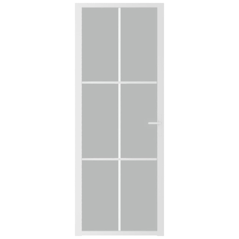 Puerta interior de vidrio y aluminio blanco mate 76x201,5