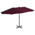 Sombrilla de jardín palo de aluminio rojo burdeos 460x270